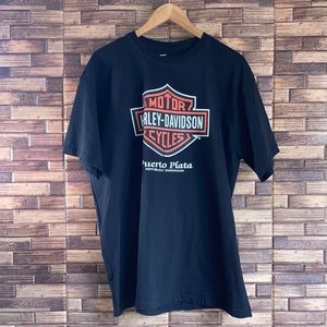Mens XXL Public Opinion Black Harley Davidson Puerto Rico T shirt